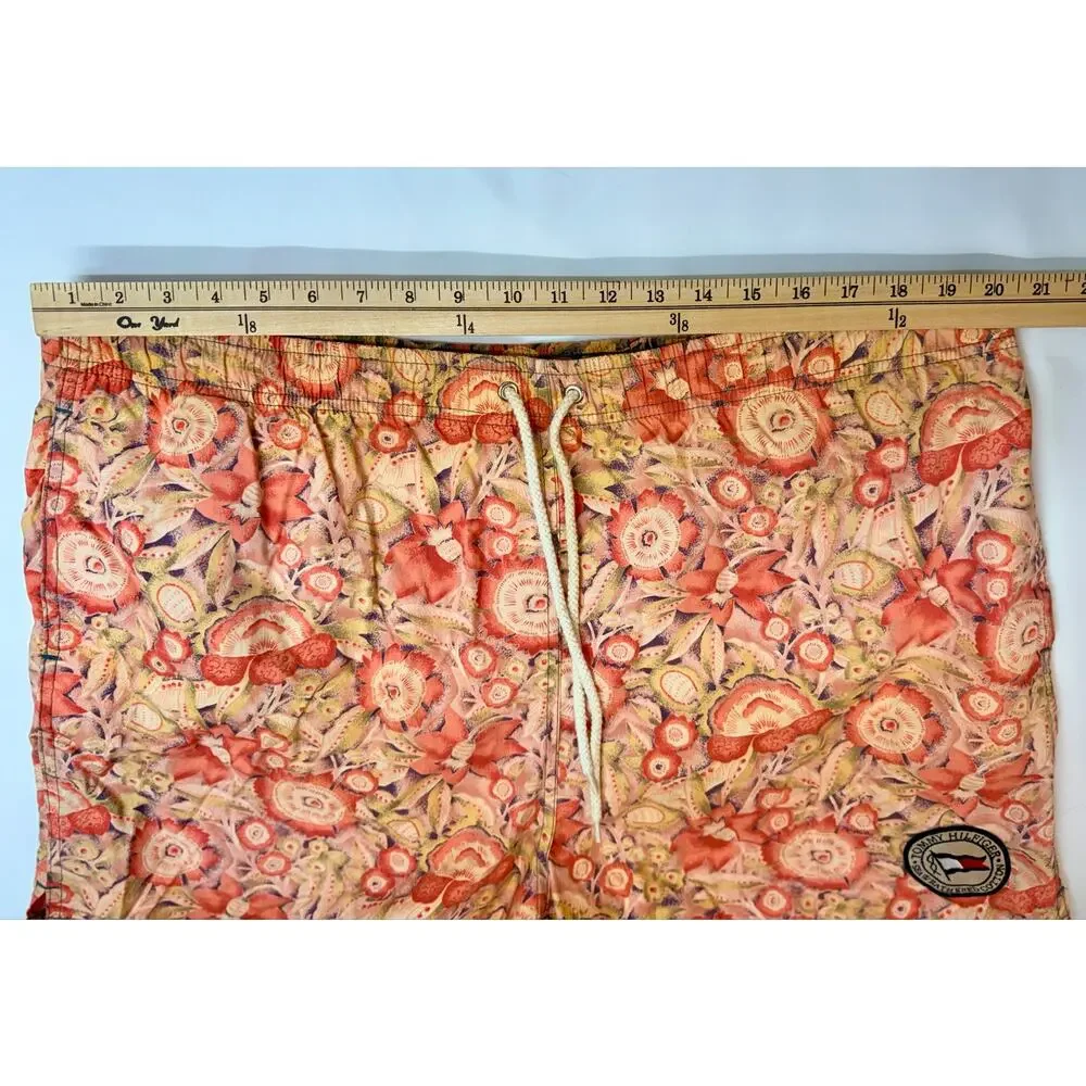 Tommy Hilfiger Men’s Floral Swim Trunks Board Shorts Drawstring Size XL